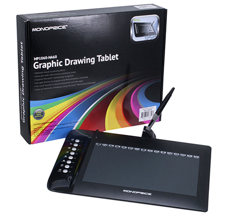 Review Monoprice MP1060HA60 10"x6.25" Drawing Tablet