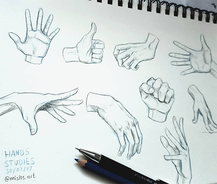 100+ Drawings Of Hands Quick Sketches & Hand Studies